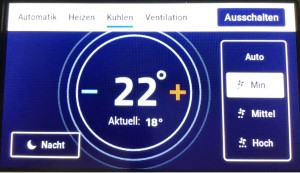 Kühlen Menü der Klimaanlage